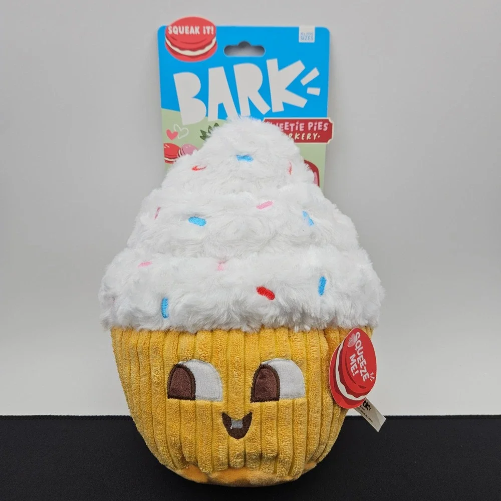 BARK Sweetie Pies Barkery XL Cupcake Plush Squeaky Crinkle‎ Dog Toy New